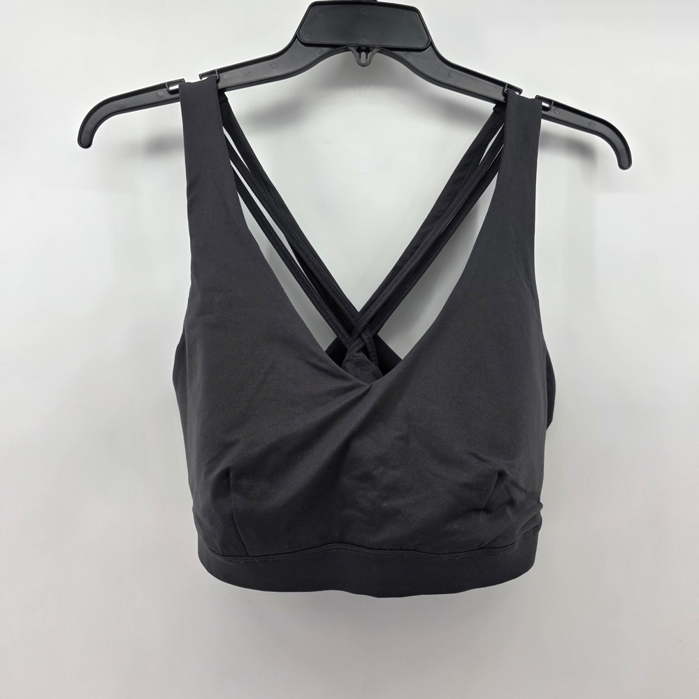 Ideology Womens Low Impact Strappy Cross Back Sports Bra Black Size XL Workout